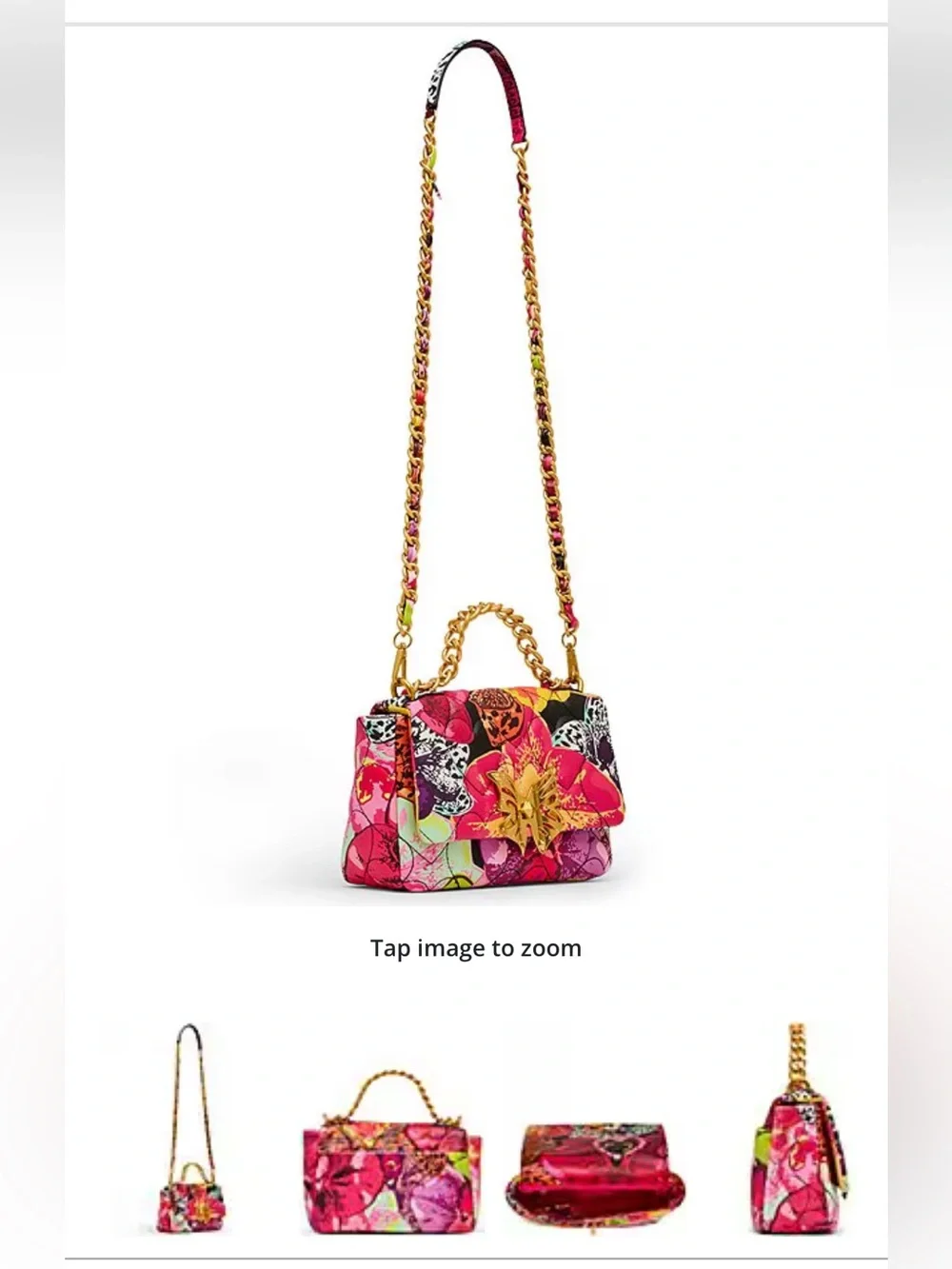 Betsey Johnson Butterfly ๐ Puffed Flap Crossbody Bag. Gold Hardware Floral ๐ฆ๐NWT - Picture 6 of 13